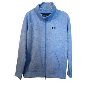 Under Armour ColdGear Full Zip Mock Neck Jacket Speckled Blue Women's Size Sm